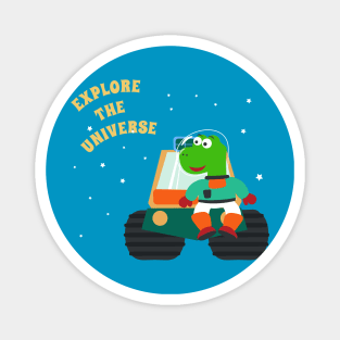 Cute dinosaur astronaut. Magnet